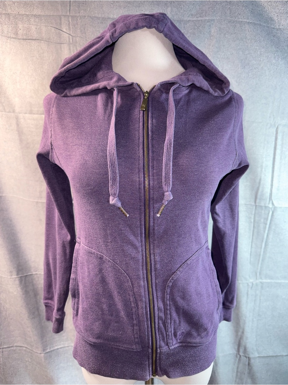 2375-Eddie Bauer Lavender Purple Full-Zip Hooded Sweatshirt